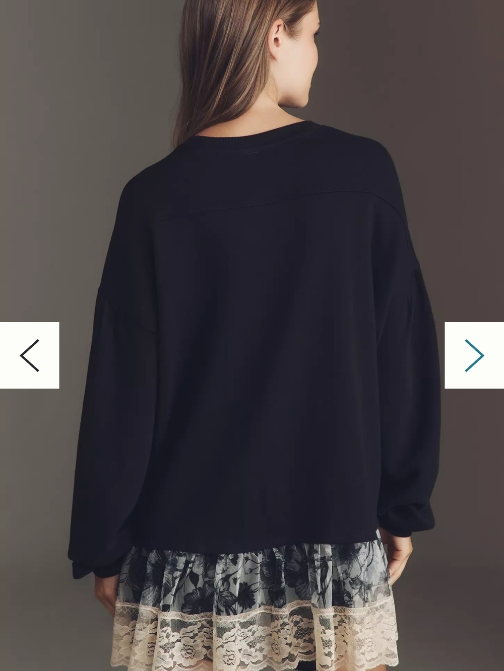 By Anthropologie: Tulle-Hem Pullover Sweatshirt - Picture 3 of 7